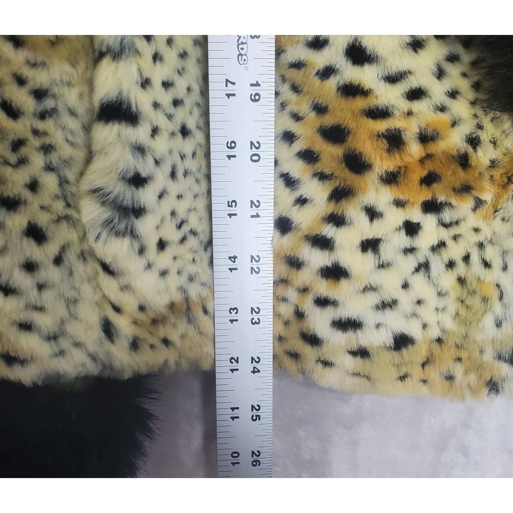 Donna Salyers Fabulous Furs M Brown Leopard Print Lined Fur Trim Penny Lane - Picture 10 of 10